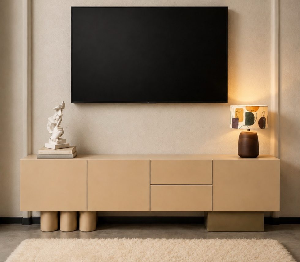 Sand Minimalist TV Unit